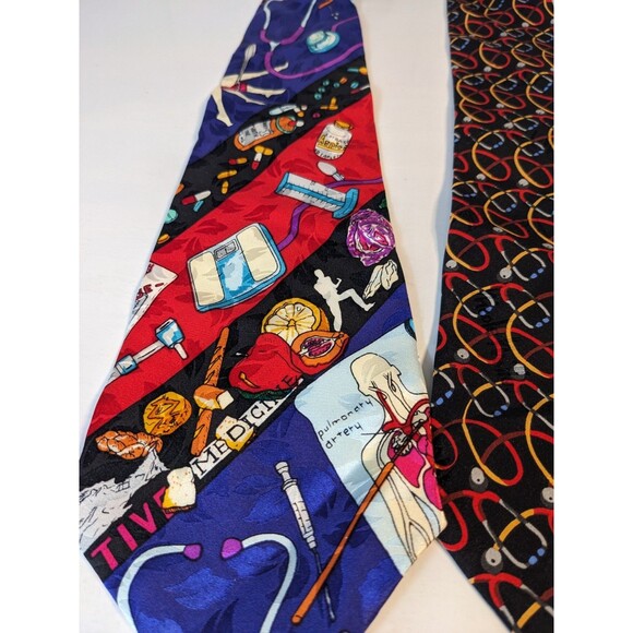 VTG Nicole Miller Ties Medical Theme Bundle Set Of 4 90s EUC - Picture 3 of 11